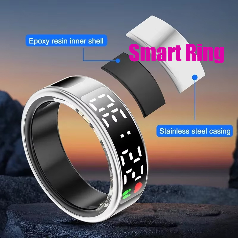 Health Monitors - Fitness Sleep Smart Ring LED Display