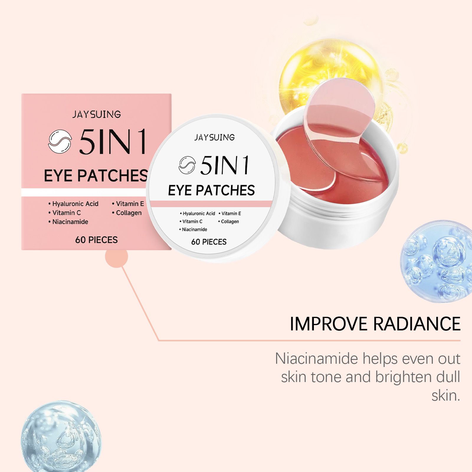 JAYSUING 5-in-1 Under Eye Patc - Hyaluronic Acid Facial Serum recension och pris