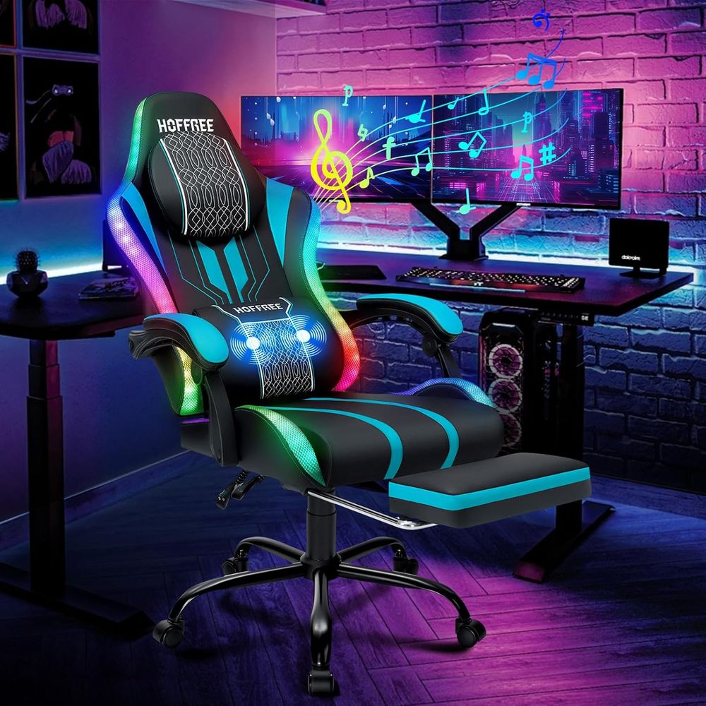 Gaming Chair with LED Lights S - Massage recension och pris
