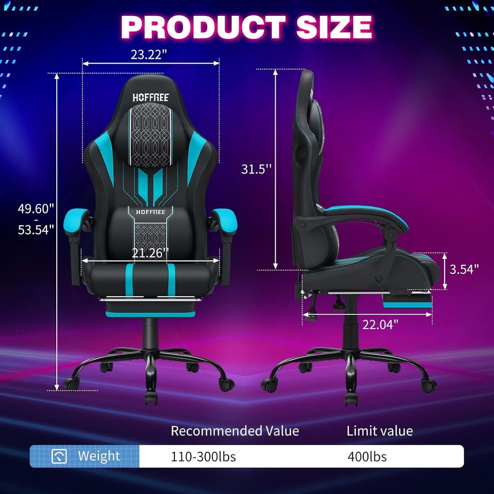 Gaming Chair with LED Lights S - Massage recension och pris