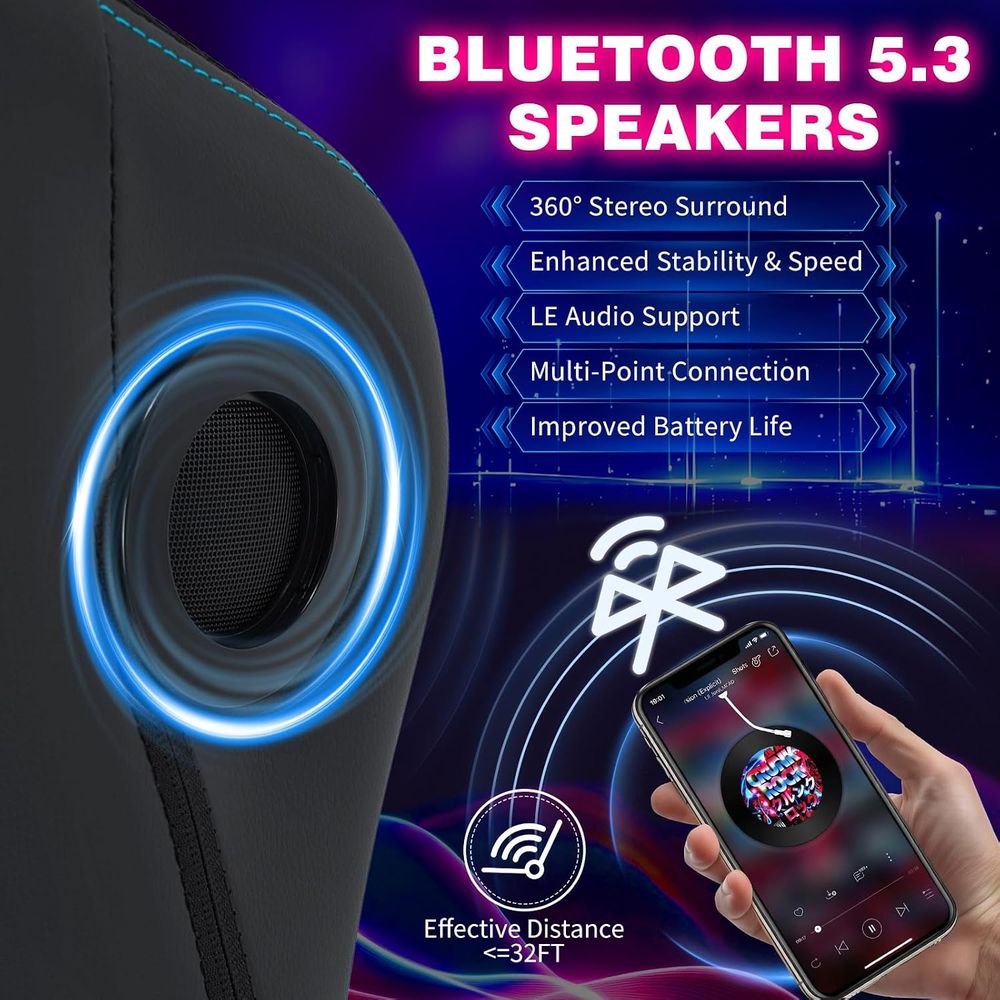 Gaming Chair with LED Lights S - Massage recension och pris