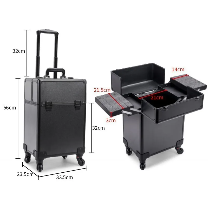 Rolling Cosmetic Luggage Organ - Nail Art recension och pris